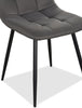 Arlo Dining Chair with Cushion Fabric Tufted Seat & Back, Metal – Charcoal | Chaise de salle à manger Arlo en métal avec siège et dossier coussinés capitonnés en tissu - anthracite
