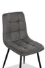 Arlo Dining Chair with Cushion Fabric Tufted Seat & Back, Metal – Charcoal | Chaise de salle à manger Arlo en métal avec siège et dossier coussinés capitonnés en tissu - anthracite