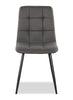 Arlo Dining Chair with Cushion Fabric Tufted Seat & Back, Metal – Charcoal | Chaise de salle à manger Arlo en métal avec siège et dossier coussinés capitonnés en tissu - anthracite
