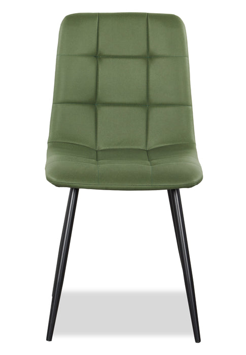 Arlo 7pc Dining Set with Table & 6 Green Chairs, Sintered Stone & Metal, 55\"W - Green & Grey/Black