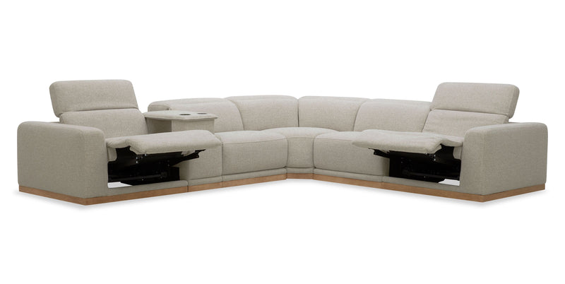 Balance 6-Piece Power Reclining Sectional with Power Headrests - Ginger