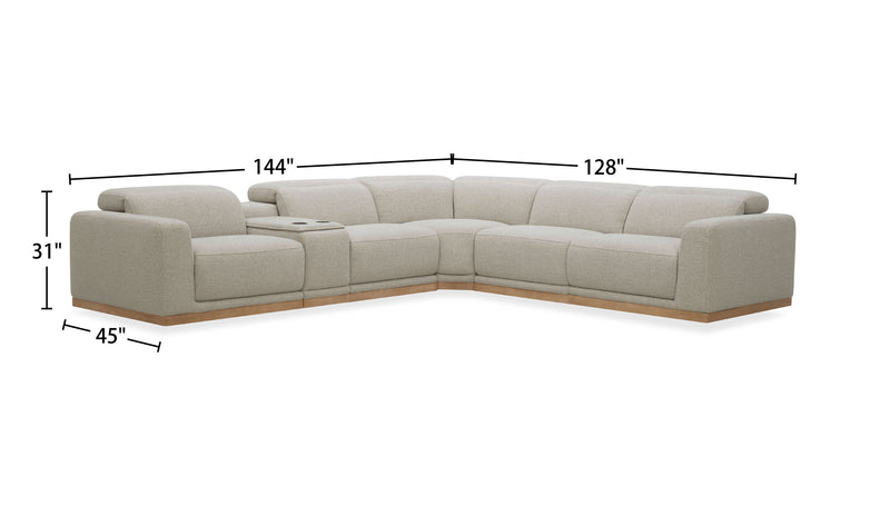 Balance 6-Piece Power Reclining Sectional with Power Headrests - Ginger