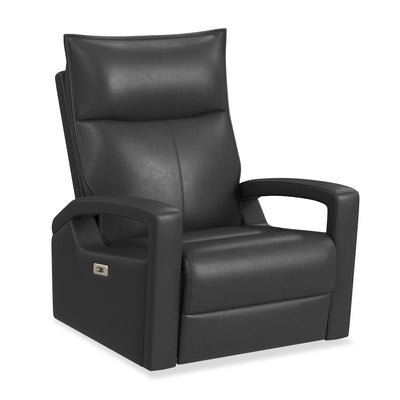 Carlos 31" Top-Grain Genuine Leather Power Reclining Chair with Glider and Swivel –  Grey | Fauteuil à inclinaison électrique Carlos de 31 po en cuir véritable de qualité supérieure avec coulissement et pivotement - gris