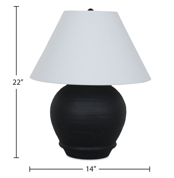 Sidney 14\" Table Lamp with Linen Shade – Black