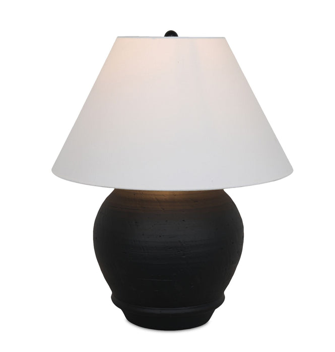 Sidney 14\" Table Lamp with Linen Shade – Black