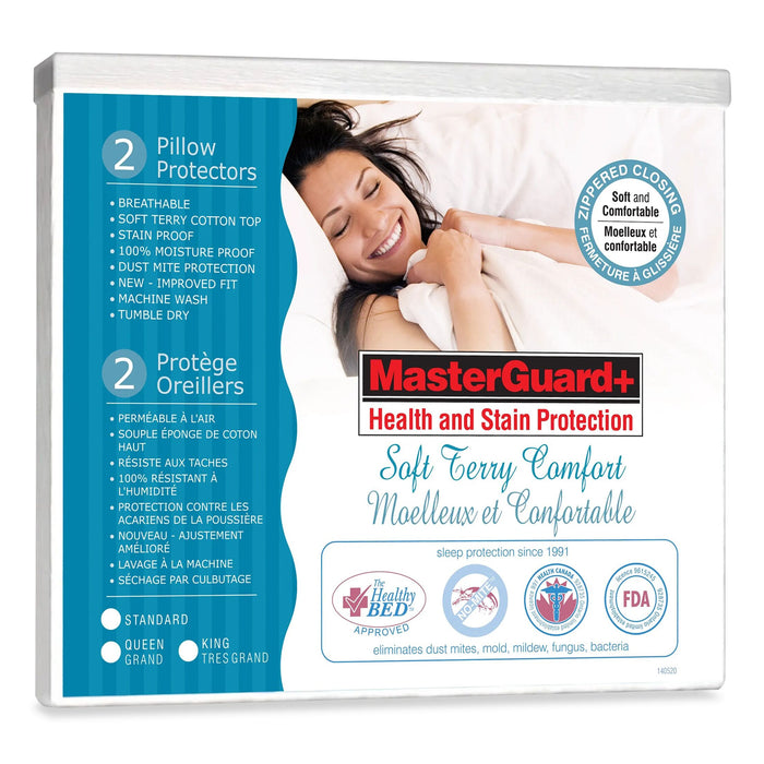 Masterguard® 2-Pack Platinum Soft Terry Queen Pillow Protector