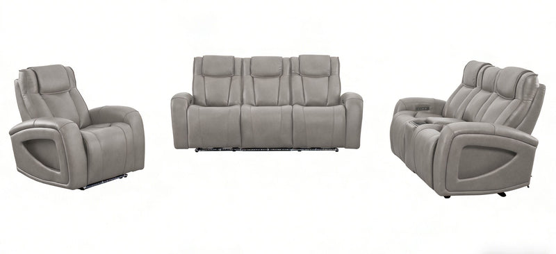 Shaquille O’Neal Home Titan 42\" Genuine Leather Power Reclining Chair with Shaq-o-pedic Comfort – Slate