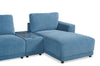 Voyage Modular 6-Piece Left-Facing Fabric Sectional with Console and Ottoman – Blue | Sofa sectionnel modulaire de gauche Voyage 6 pièces en tissu avec console et pouf - bleu