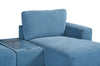 Voyage Modular 6-Piece Left-Facing Fabric Sectional with Console and Ottoman – Blue | Sofa sectionnel modulaire de gauche Voyage 6 pièces en tissu avec console et pouf - bleu