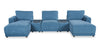 Voyage Modular 6-Piece Left-Facing Fabric Sectional with Console and Ottoman – Blue | Sofa sectionnel modulaire de gauche Voyage 6 pièces en tissu avec console et pouf - bleu