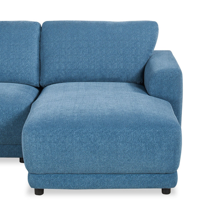 Voyage Modular 4-Piece U-Shaped Fabric Sectional with Removable Back Cushions – Blue