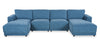 Voyage Modular 4-Piece U-Shaped Fabric Sectional with Removable Back Cushions – Blue