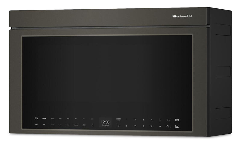 KitchenAid Multifunction Smart Flush Mount Over-the-Range Microwave Oven - Black Ore - YKMMF530PBE