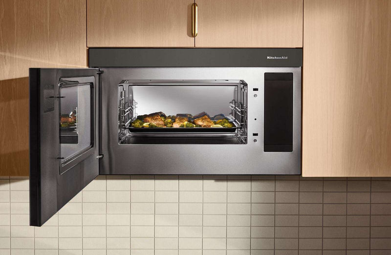 KitchenAid Multifunction Smart Flush Mount Over-the-Range Microwave Oven - Black Ore - YKMMF530PBE