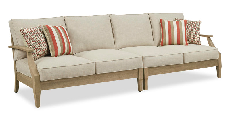 Juno 4-Piece Outdoor Patio Set with 2 Loveseats, Corner Chair & Armless Chair - Natural/Beige