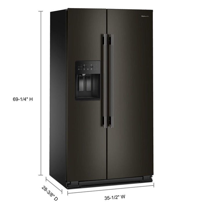 KitchenAid 36\" 21 Cu. Ft. Counter-Depth Refrigerator – Black Ore - KRSC536RBE