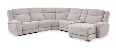 Shaquille O’Neal Home Legacy 6-Piece Right-Facing Power Reclining Sectional with Shaq-o-pedic Comfort - Grey  | Sofa sectionnel de droite à inclinaison électrique Legacy de Shaquille O’Neal Home 6 pièces avec confort Shaq-o-pedi - gris