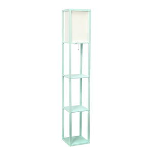 Simple Designs Floor Lamp with Shelf - Aqua