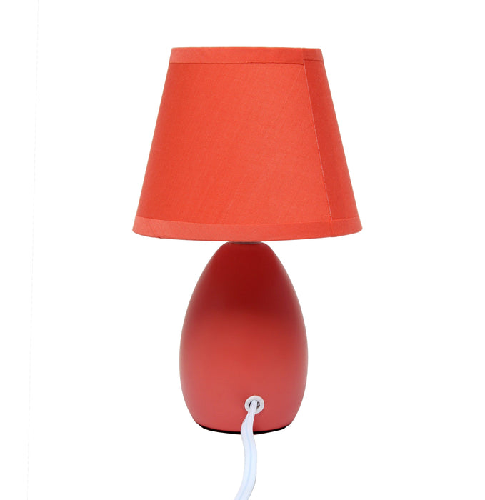 Simple Designs Mini Egg Oval Ceramic Table Lamp - Orange