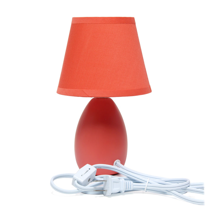 Simple Designs Mini Egg Oval Ceramic Table Lamp - Orange