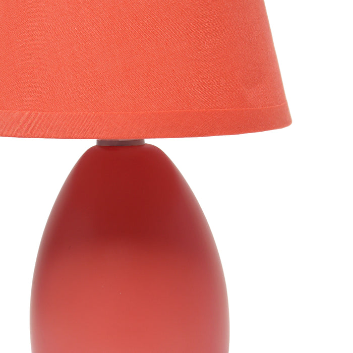 Simple Designs Mini Egg Oval Ceramic Table Lamp - Orange