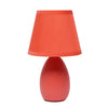 Simple Designs Mini Egg Oval Ceramic Table Lamp - Orange