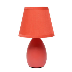 Simple Designs Mini Egg Oval Ceramic Table Lamp - Orange