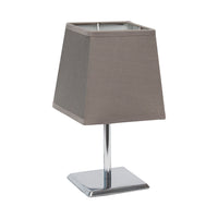 Simple Designs Mini Table Lamp with Squared Empire Fabric Shade - Grey