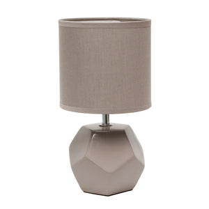 Simple Designs Round Prism Mini Table Lamp - Grey