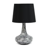 Simple Designs Mosaic Tiled Glass Genie Table Lamp - Black