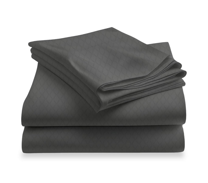 LUSOME Temperature Regulating 4-piece Cotton King Sheet Set – Smoked Pearl 