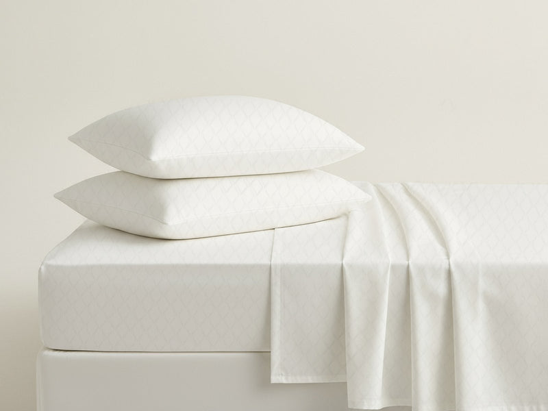 LUSOME Temperature Regulating 4-piece Cotton Queen Sheet Set – White