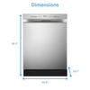 Midea 24" Front-Control Dishwasher with Interior Light - MDF24P2BST | Lave-vaisselle Midea de 24 po avec commandes à l’avant et éclairage intérieur - MDF24P2BST