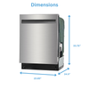 Midea 24" Top Control Dishwasher with Sensor TruDry™ - Stainless Steel - MDT24P7CST | Lave-vaisselle Midea de 24 po avec commandes sur le dessus et séchage Sensor TruDryMC - acier inoxydable - MDT24P7CST