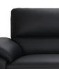 Mystic 85.4” Contemporary Genuine Leather Sofa - Black | Sofa contemporain Mystic de 85,4 po en cuir véritable - noir