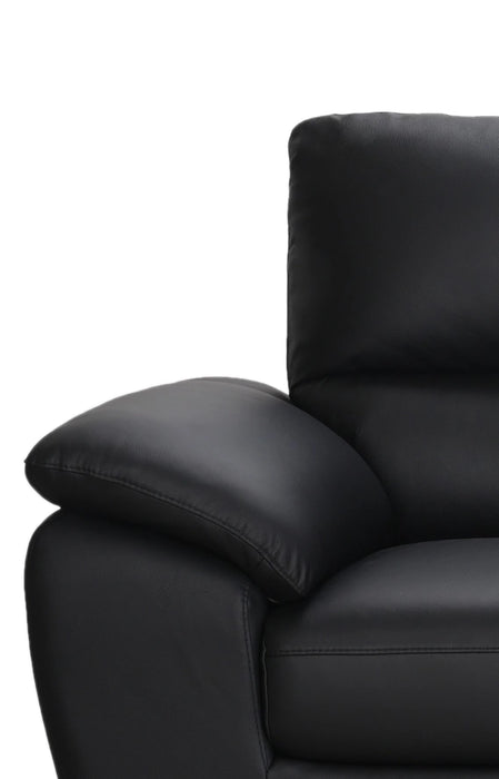 Mystic 85.4” Contemporary Genuine Leather Sofa - Black