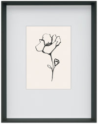 Ink Leaf IV Framed Matted Glass - 23.5