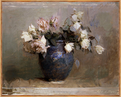 Vintage Vase Framed Linen Textured Artwork - 17" x 21"|Œuvre d’art en lin texturée et encadrée « Vintage Vase » - 17 po x 21 po