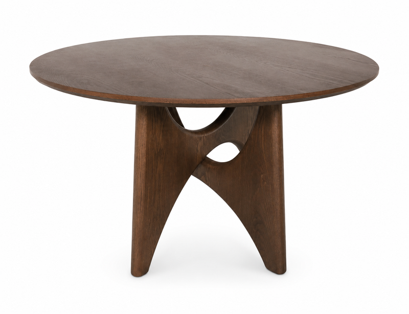 Neo Dining Table, 47\"W Round – Brown