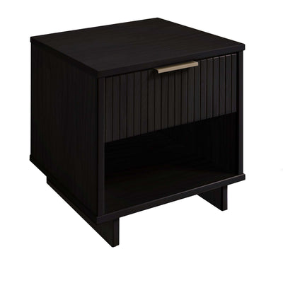 Manhattan Comfort Granville Modern Nightstand with 1 Full Extension Drawers - Black|Table de nuit moderne Granville de Manhattan Comfort avec 1 tiroir à extension complète - noir