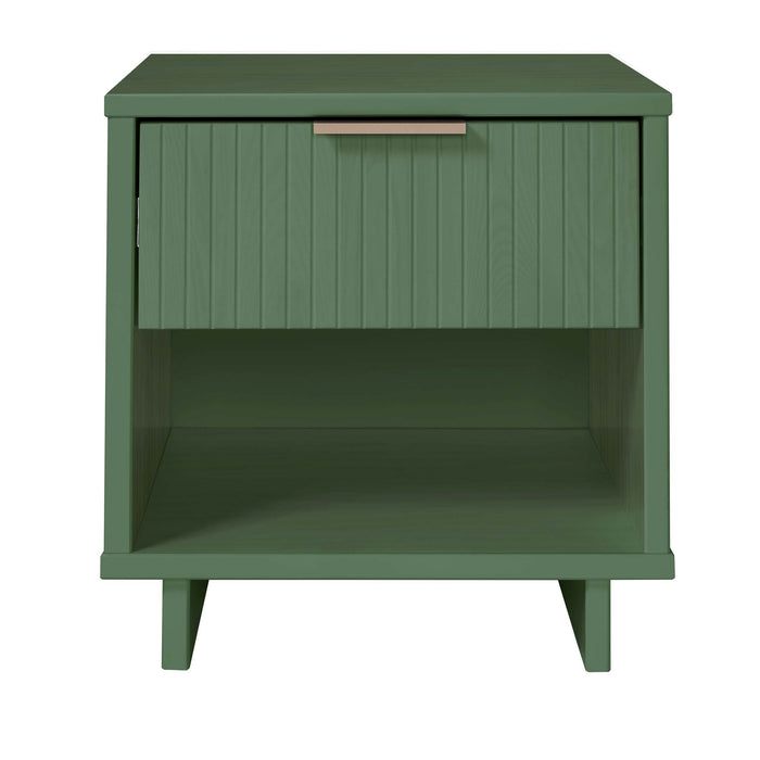 Manhattan Comfort Granville Modern Nightstand with 2 Full Extension Drawers - Midnight Blue