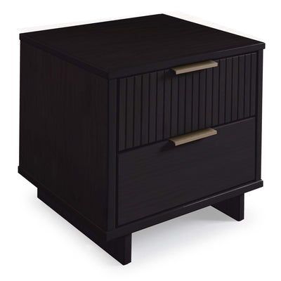 Manhattan Comfort Granville Modern Nightstand with 2 Full Extension Drawers - Black |Table de nuit moderne Granville de Manhattan Comfort avec 2 tiroirs à extension complète - noir