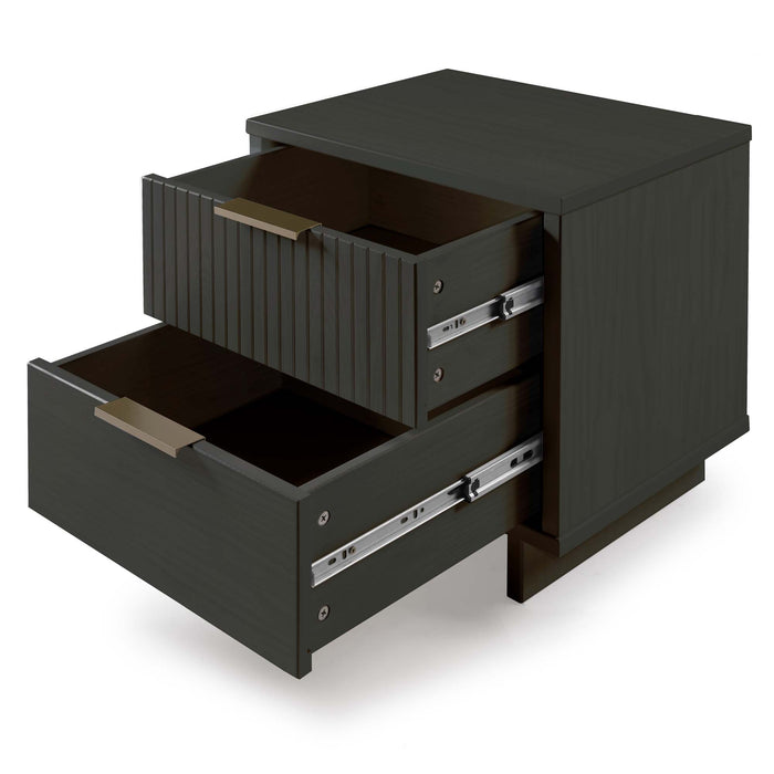 Manhattan Comfort Granville Modern Nightstand with Full Extension Drawer - Black