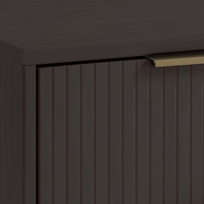 Manhattan Comfort Granville Modern Nightstand with Full Extension Drawer - Black