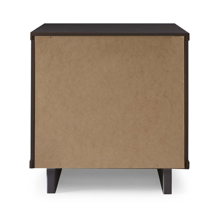 Manhattan Comfort Granville Modern Nightstand with Full Extension Drawer - Black