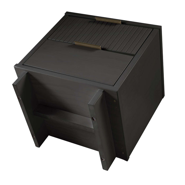 Manhattan Comfort Granville Modern Nightstand with Full Extension Drawer - Black
