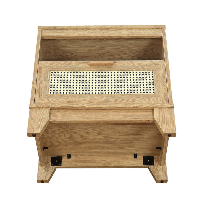 Manhattan Comfort Sheridan Modern Cane Nightstand - Natural