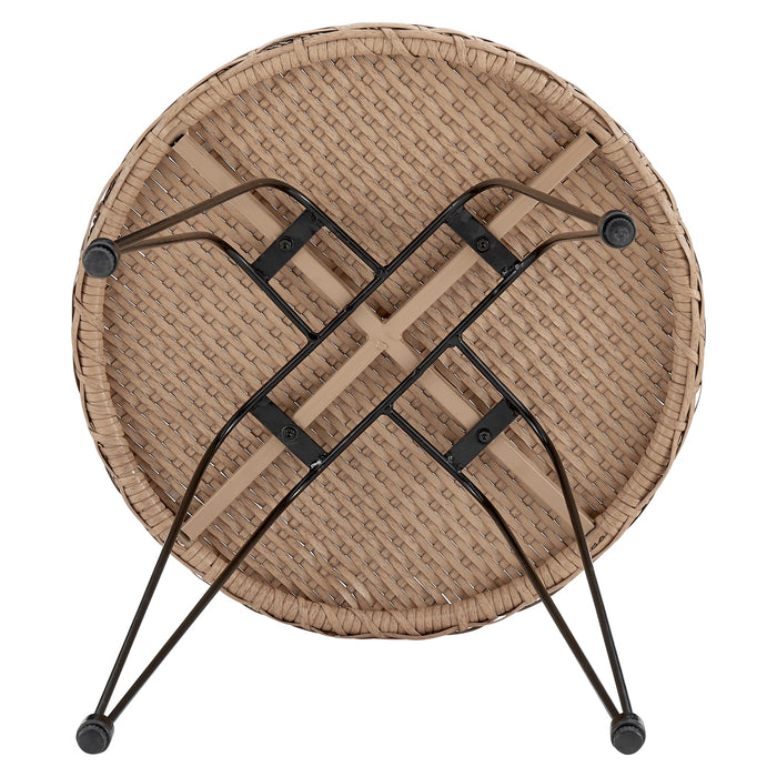 Manhattan Comfort Antibes 1.0 Steel Rattan 3-Piece Patio Conversation Set - Grey