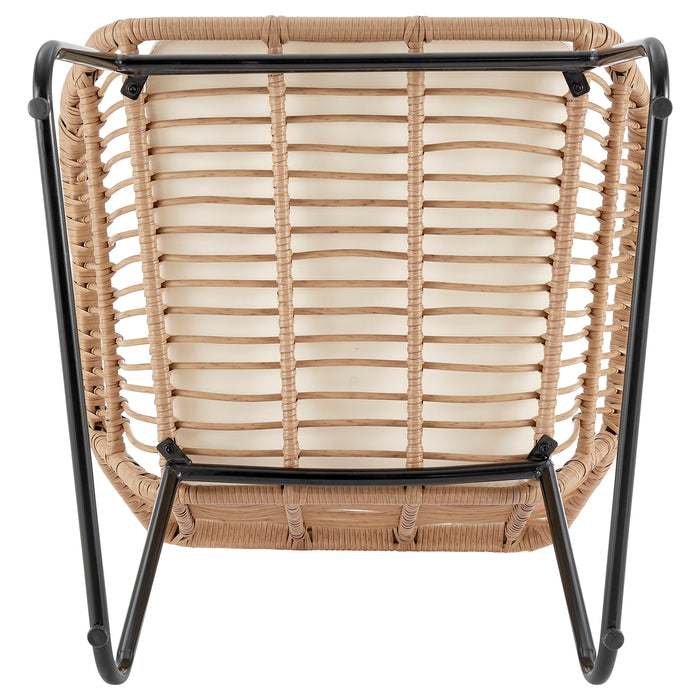 Manhattan Comfort Antibes 2.0 Steel Rattan 4-Piece Patio Conversation Set - Cream