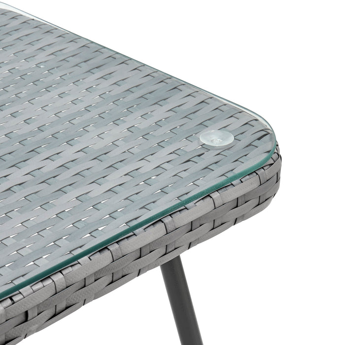 Manhattan Comfort Cannes Rope Wicker 3-Piece Patio Conversation Set - Cream